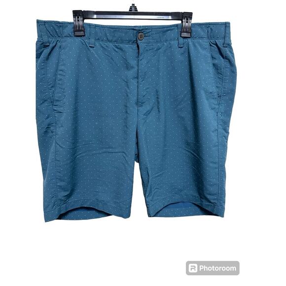 UNDER ARMOUR Mens Navy Blue Polka Dot Performance Match Play Golf Shorts 40x10 - Picture 1 of 6